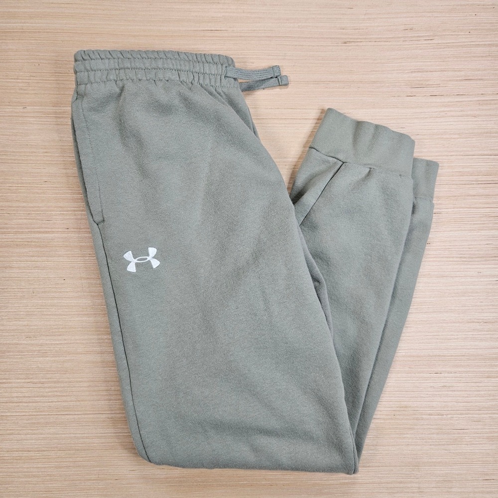 Under Armour Rival Fleece‎ Jogger Pants Kids YXL Green Fleece Activewear 1379878